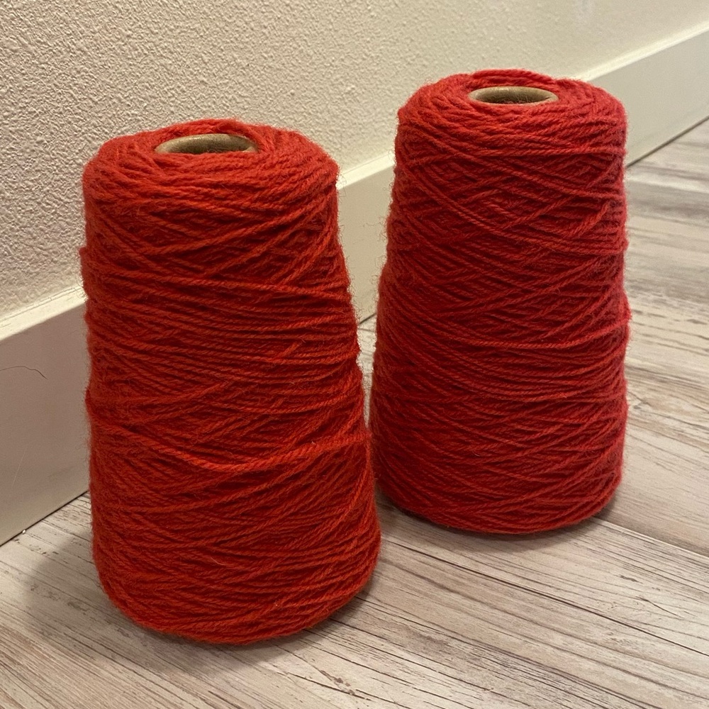 Red Wool Yarn Cones - 100% New Zealand Wool - Tuft the World